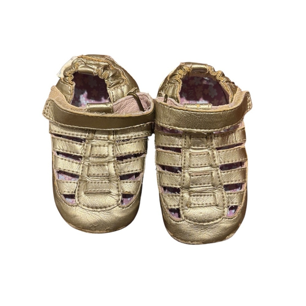 Robeez Girls Soft Sole Sandals in Gold Size 4